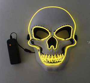 Maschera a LED Scheletro di Newhalloroen Glow Glow Scary Elwire Skull Masks for Kids Newyear Night Club Masquerade Costume Costume RRA80245683504