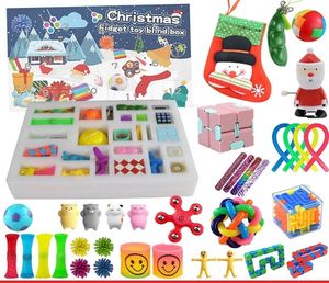Toys Christmas Advent Calendar Pack Anti Stress Toy Set Marble Gift Sensory Antistress Relief Blind Box Xmas Santa Claus Gifts For Kids Children Friends8029587