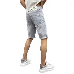 Men's Jeans 2024 Light Blue Casual Shorts High-End Baggy Straight Trousers Summer Thin Jeans5Shorts