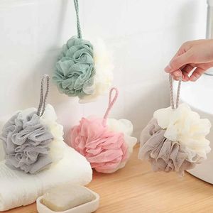 Bath Tools Accessories Soft shower net foam sponge body scrub exfoliate brush skin cleanser bubble ball care accessories Q240430