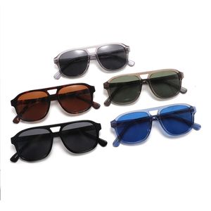 24sss novo designer de alta qualidade Grande quadro duplo feixe masculino masculino resistente a UV UV Óculos de sol ao ar livre para homens Tons de óculos de sol Sombras