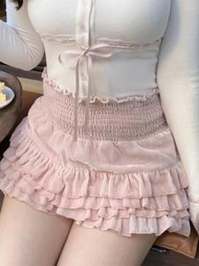 Юбки 2024 Harajuku Vintage Японская лолита Женщины сладкая милая юбка для торта Kawaii Женская летняя ретро кружев