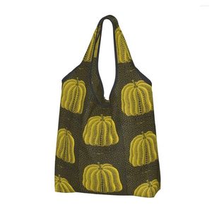 Borse da stoccaggio kawaii stampato yayoi kusama pumkin tote shopping spalla portatile shopper borsetta di pittura astratta