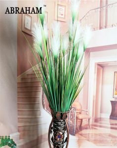 93cm 7 Heads Silk Onion Grass Large Artificial Tree Fake Reed Bouquet Wedding Flower Plastic Autumn Plants For Home Party Decor8841612