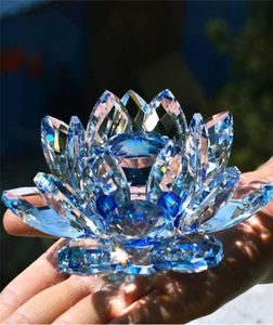 80mm Quartz Crystal Lotus Flower Crafts Glass Paperweight Fengshui Ornaments Figurer Home Wedding Party Decor Presents Souvenir 2119295833