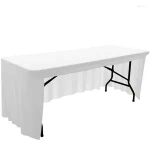 テーブルスカートホワイトブラック6フィート弾性テーブルクロス長方形のスパンデックスウェディングパーティーバンケットカバーの装飾