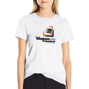 Женские Polos Windows 2000 Startup Tops Tops Women Edition T Рубашки для негабаритного хлопка