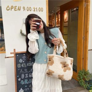 Evening Bags Youda Original Design Lamb Like Fabric Shoulder Bag Fluffy Fur Bear Warm Handbags For Women Tote Plush Square Pack Girl