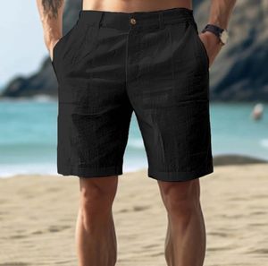 Summer Mens Cotton and Hemp Shorts mode mångsidig trendig casual 240429