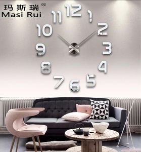 2017 yeni akrilik ayna diy duvar saati izleme duvar çıkartmaları reloj de pared horloge büyük dekoratif kuvars saatler modern tasarım y208817721