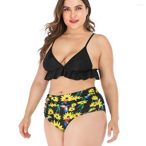 Swimwear femminile 2024 costume da bagno a maglie più taglia a due pezzi tankini s-5xl