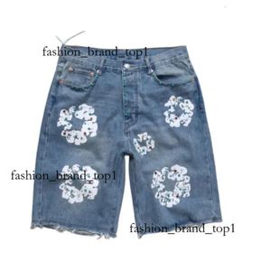 teers shorts Jean Flower Printed denim shorts Shortpants Slim Mens Light Blue Shorts Wreath Light Wash Jeans denim teara Kapok Flower shorts 2639