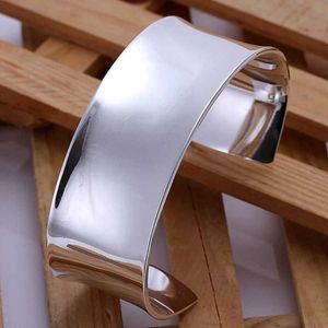 Chain 925 Sterling Silver Bracelet High Quality Fashion Women Solid Lady Bangle Jewelry Charm Big Cuff Men H240504