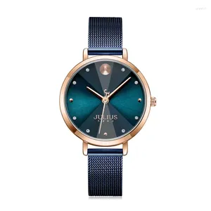 Zegarek na rękę prosta Julius Women's Watch Japan Mov't't Hours Elegancki zegar modowy Bransolera ze stali nierdzewnej