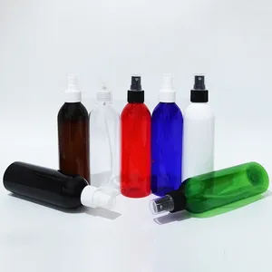 Butelki do przechowywania 30pcs 250 ml puste okrągłe czarne plastikowe pojemnik kosmetyczny 8.4 un perfume spray butelka płynna pielęgnacja pielęgna