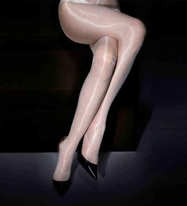 PS Size Donna Pantyhose Sexy Ultra-sottile Spacchi di olio lucido T Crotch High Wile trasparente Nylon Nylon Stockings erotico Y11308799024