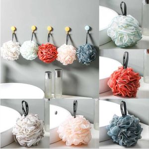 Bath Tools Accessories Soft mesh bath sponge ball body cleaner exfoliating detergent shower nylon cleaning brush puff high-end flower Q240430