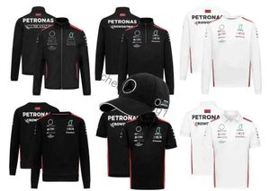 Motorcykelkläder Nya F1 Racing Jersey Summer Team Polo Shirt med samma stil Ge bort hatt vit eller svart