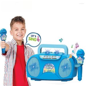 Microfones de canto portátil com microfones Home KTV Educational Toy Musical Instrument para Kids Indoor Party Karaoke