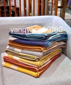 2024 New Designer 4 Colors 1500g 90%Wool 10%Cashmere H Green Blue Brown Blanket Thick Home Sofa Good Quailty TOP Selling Big Size Please leave Message To Me H Blankets