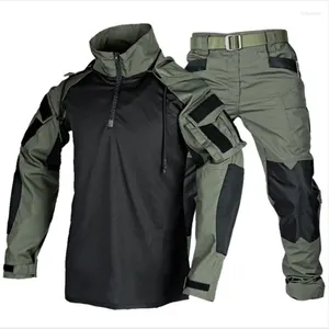 Tracce maschili per le tracce dei set tattici verdi per uomini abiti militari all'aperto paintball thirts multi tasca