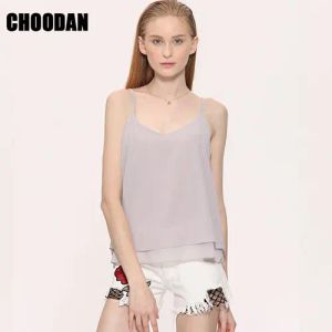 Womens Tanks Camis Tank Top Women Chiffon Blouses New Summer Sleeveless Shirt Floral Flower Cami Loose Female Vest Ladies Drop Deliver Otq7L