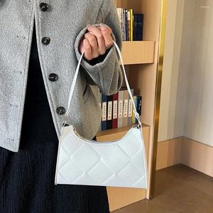 Drawstring Women Retro Casual Totes Shoulder Bags Glossy Solid Pu Leather Underarm Bag Female Diamond Mönstrad lyxdesigner Handväska