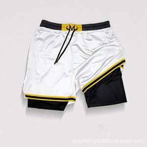 SHORTS GYM SHORTS GYM TRAÇÃO ANIME DE FITNES 2 EM 1 RAPO RÁPIDO DO RUNCE RUNDO RUNDO DUPLA CAMADA S-5XL