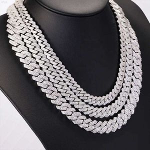 Hiphop Iced Out Bling Luxury Prong 10mm 12mm 14mm 15mm Diamond Moissanite Men Cuban Link Chain