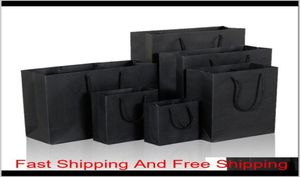 Wrap 10 Size Black Paper Bag med handtag Bröllopsfödelsedagsfest JULJUS S8154721