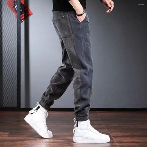 Men's Pants Men Elastic Waist Drawstring Casual For Solid Color Cargo With Ankle-banded Design Comfortable