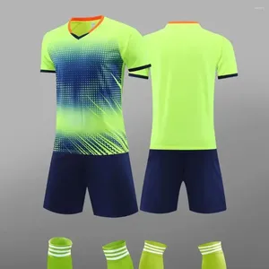 Мужские спортивные костюмы 2024/24 Aldult Outdoor Running Train Travel Wear Men Men Men Home Home Away Games Soccer Kits с коротким рукавом 7705