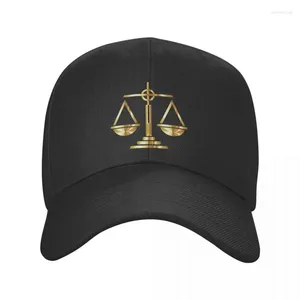 Ball Caps Punk Unisex Gold Scales Of Justice Law Logo Baseball Cap Adult Lawyer Legal Party Adjustable Dad Hat For Men Women Sports