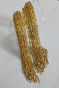 12шт лот в объемной золотой из нержавеющей стали Тонкий 2 мм 18 -дюймовый ожерелье.