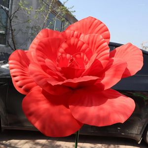 Decorative Flowers 30cm Large PE Foam Rose Flower Head Wedding Outdoor Party Backdrop Road Leading Decor Supply Room Decoration Wreath