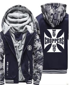 West Coast Choppers Printed Hoodies Men Camouflage Sweatshirts Winter Warm Thicken Fleece Zipper Coat Jacket harajuku Hoody Male8077721