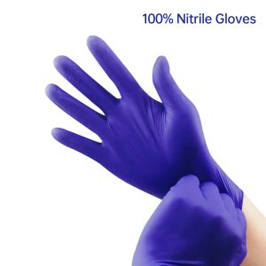 Перчатки 100 шт. Нитрильные перчатки одноразовые gmg фиолетовый пищевой сортировки водонепроницаемые кухонные механики лабораторные масляные нефтяные перчатки нитрил