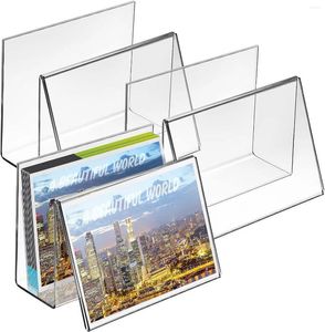 Party Decoration Acrylic Postcard Holder Visit Card Greating Display Clear Stand Rack för Index Organizer Desk