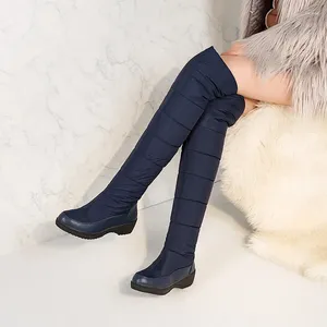 Botas Ymechic 2024 Blue Knee Black High Women Wiel Heal