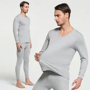 Erkek termal iç çamaşırı pamuk yuvarlak boyun 2024 kış sıcak uzun johns Erkekler için set ultra yumuşak düz renkli ince pijama m-3xl