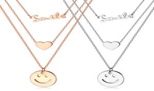 Fashion Girl Wild Love Pendant Multilayer Titanium Steel Rose Gold Ladies Halsband CLAVICLE CHEAND 3-GX15895731897