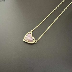 Kendrascotts Designer Jewelry Kendras Scotts Necklace Fashionable and Caring Heart-shaped Amethyst Stone with Collarbone Chain for Women