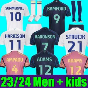 New 23 24 BAMFORD LlorENte LEEDS Soccer Jerseys Men Kid Kit 2023 2024 Away Home Training Football Shirt COOPER UNITEdS AARONSON ROCA SUMMERVILLE HARRISON 273s
