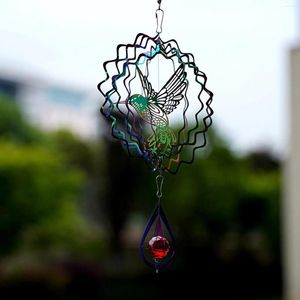 Decorative Figurines 3D Metal Garden Wind Chime Spinner With Spiral Ball Patio Catcher Rotating Pendant Outdoor Yard Porch Home Decoration