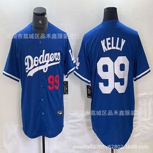 Dodgers Los Angeles Baseball 99 Kelly Training Game Embroidered Mens