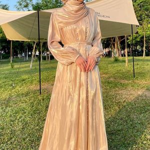 Ethnic Clothing Dubai Abayas Turkish Glitter Muslim Dress Woman Long Sleeve Elegance Dresses Elegant Party Evening Abaya Kaftan Robe Caftan