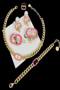 Pendant Necklaces Est Pink Letters Bracelets Earrings Brooch Rings For Women Designer JewelryPendantPendant9679188