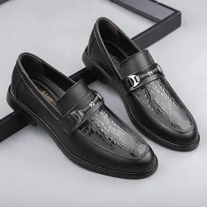 Casual Shoes Italienische Marke Echte Leder -Laobers Model Business Dress Party täglich Crocodile Muster Schuh