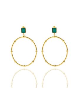 luxury jewelry women designer errings gold malachite hoop huggie ins fashion earrings and diamond clavicle chain jewelry suits7361914