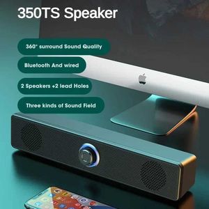 Portable Speakers Professional LED lights portable speakers sound bar stereo bass speaker USB knob wired DJ bass box laptop J240505